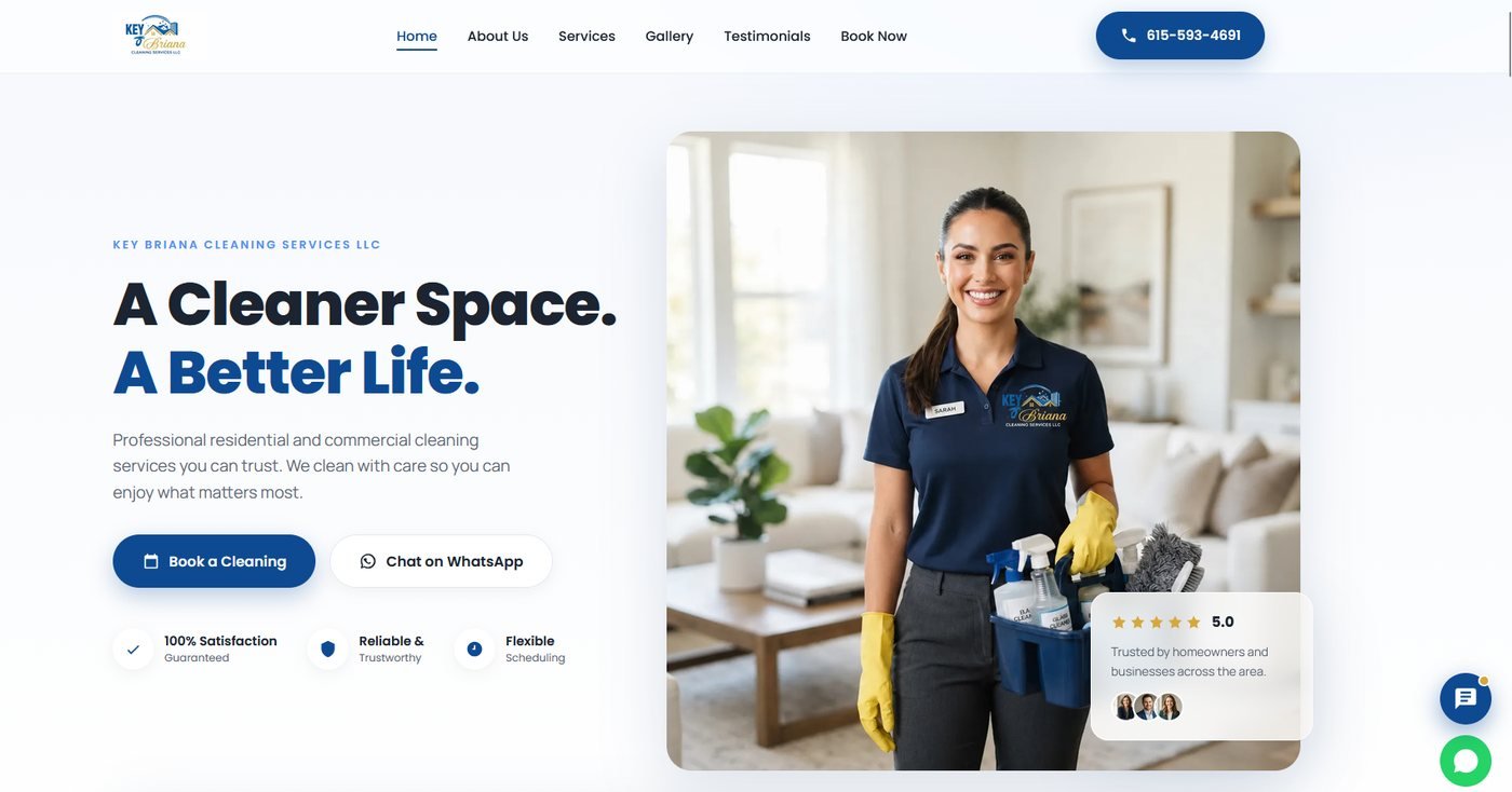 Key Briana Cleaning Services - homepage